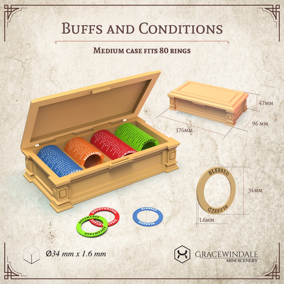 Condition Markers for TTRPG 3d model