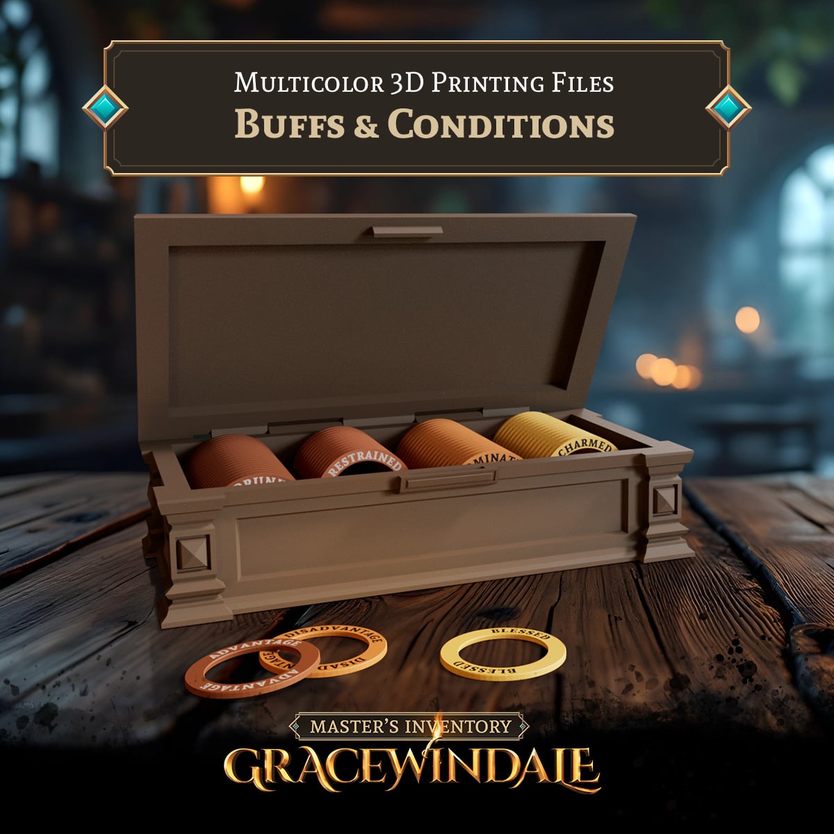 Condition Markers for TTRPG 3d model