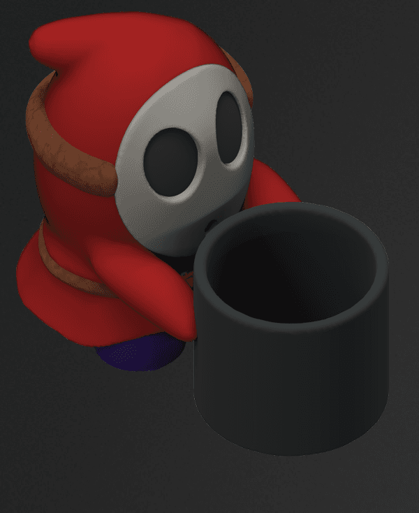 Shy Guy Pen Pot Desk Organiser 3d model