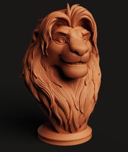 Simba Lion King Bust | Majestic Lion Sculpture | Stylized Animal 3D Print | Multi-Color 3d model