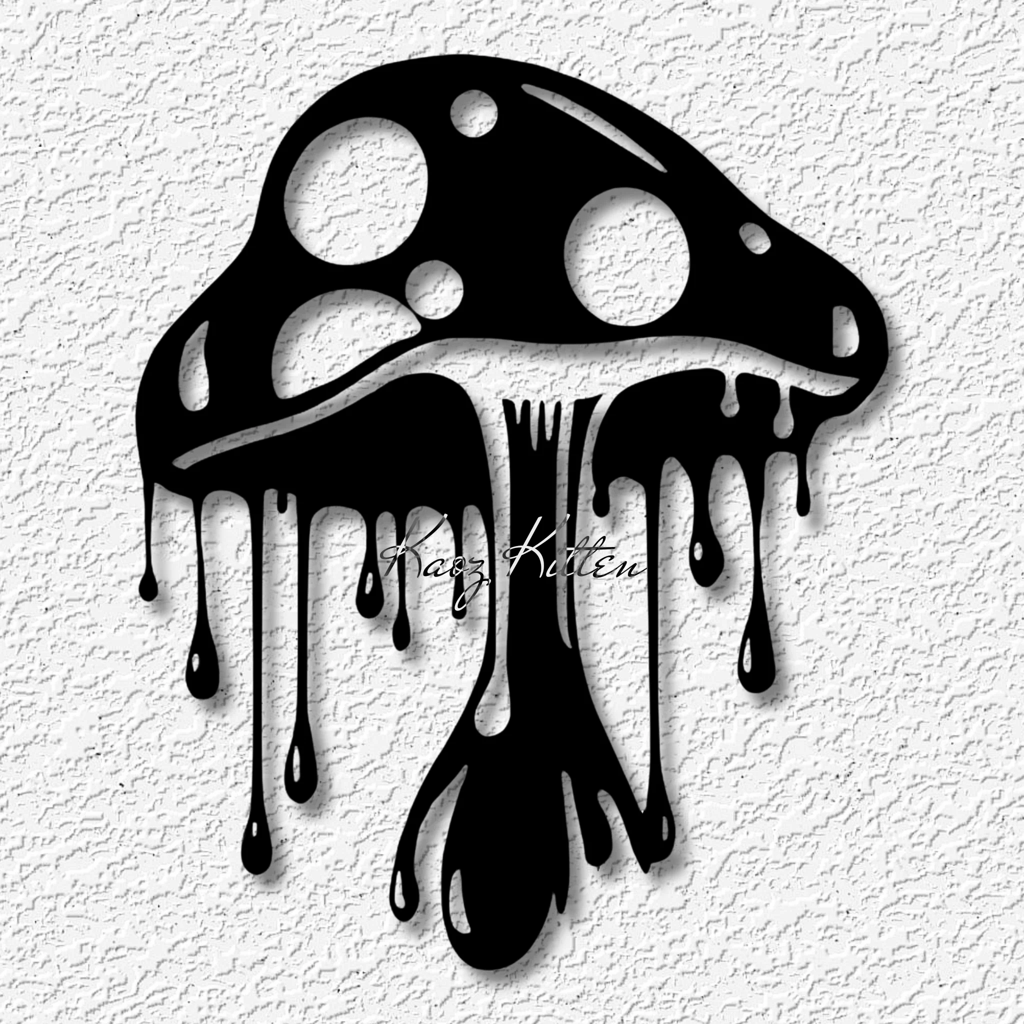 trippy dripping mushroom wall art garden home decor 3d model