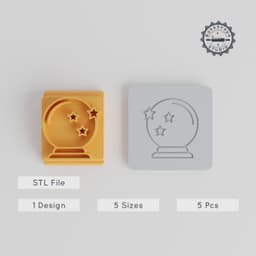 Crystal Ball Stamp Tile Set, 5 Sizes for Clay, Cookies & Fondant, Perfect Fortune-Teller & Halloween Tools PRODUCT_4023 3d model
