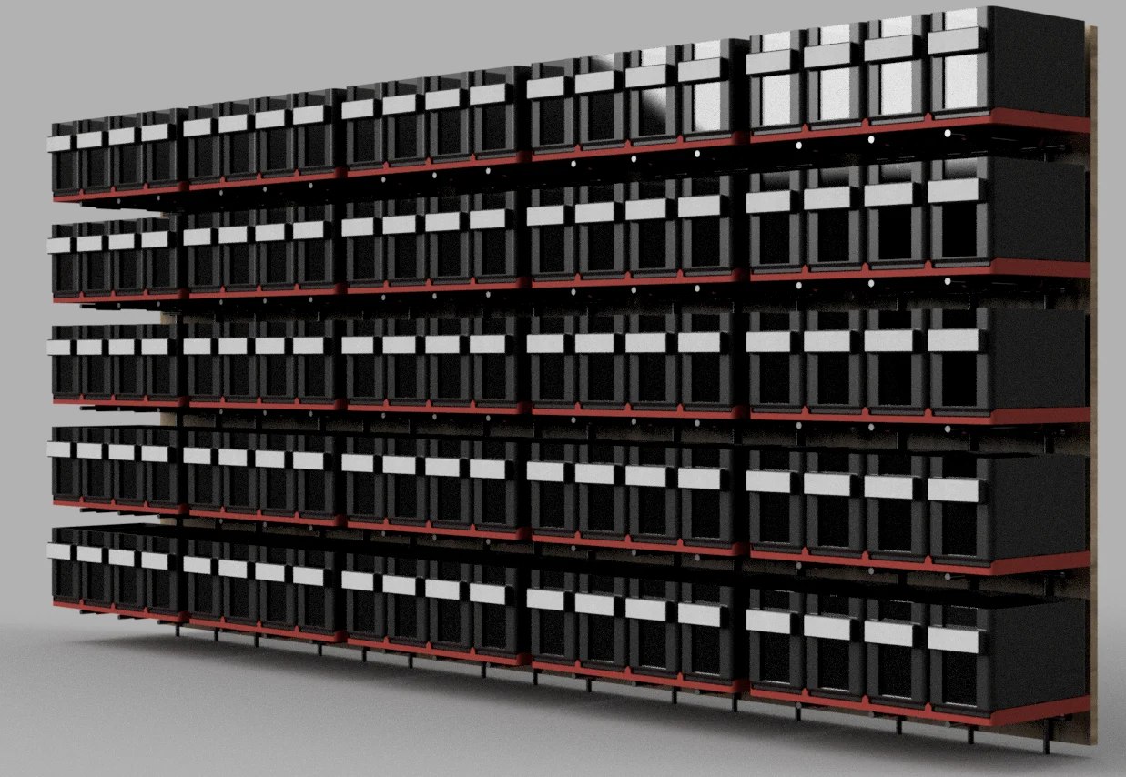 Peg Board Gridfinity Bin System 3d model