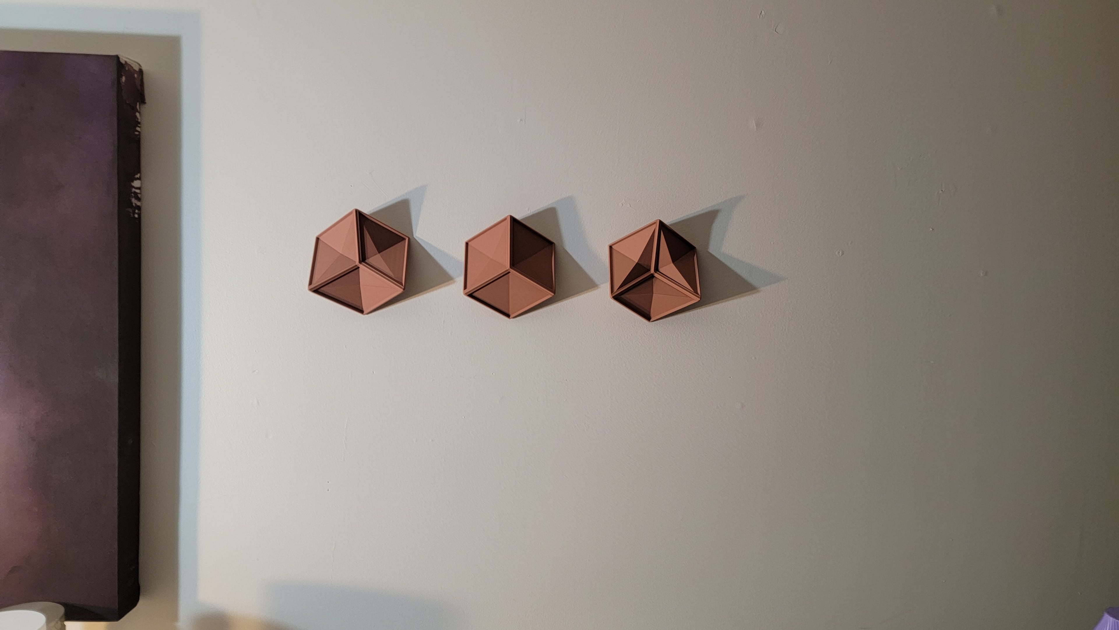 Optical Illusion Squares Set of 4 with mounting puck 3d model