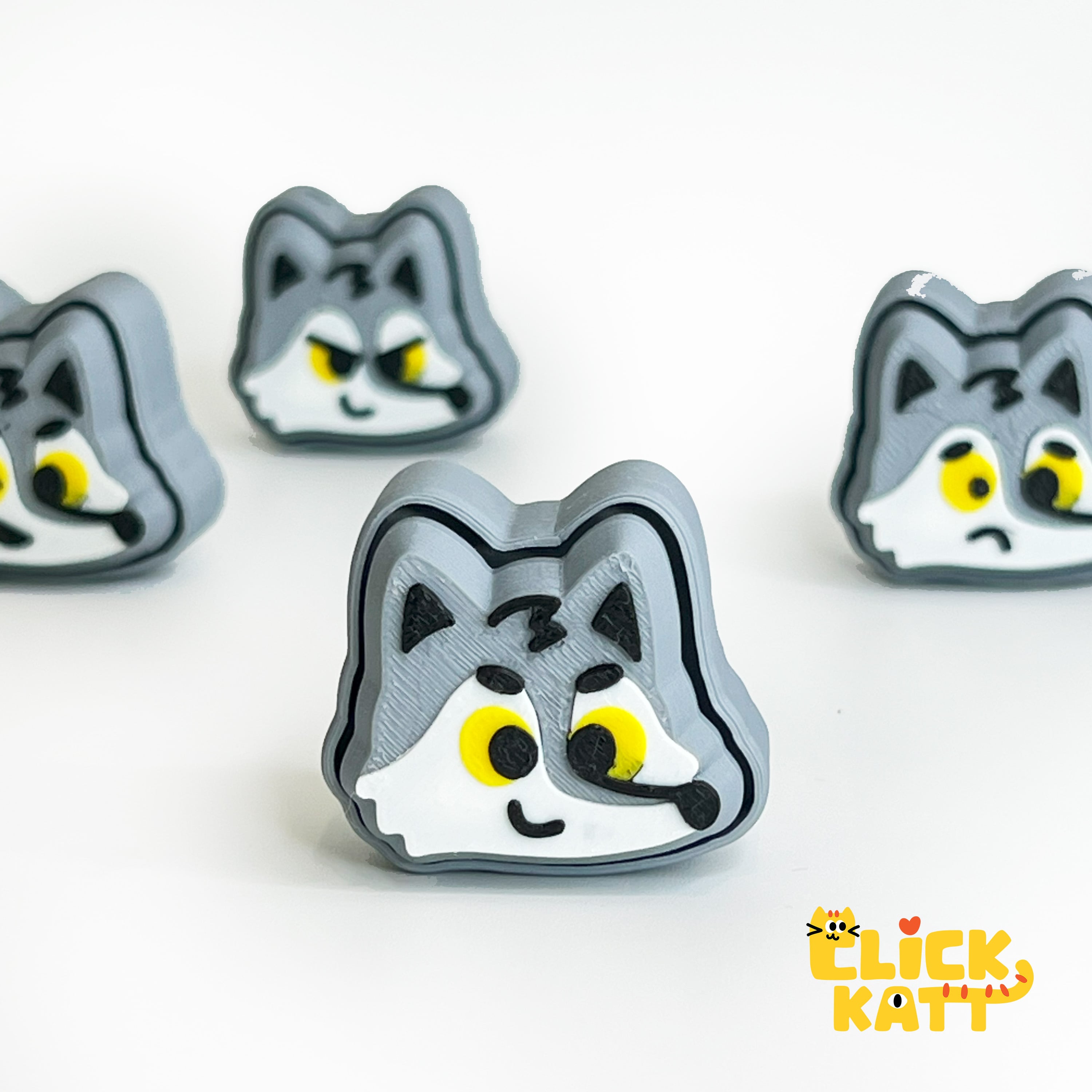Wolf - Clicker Fidget Toy Keychain 3d model