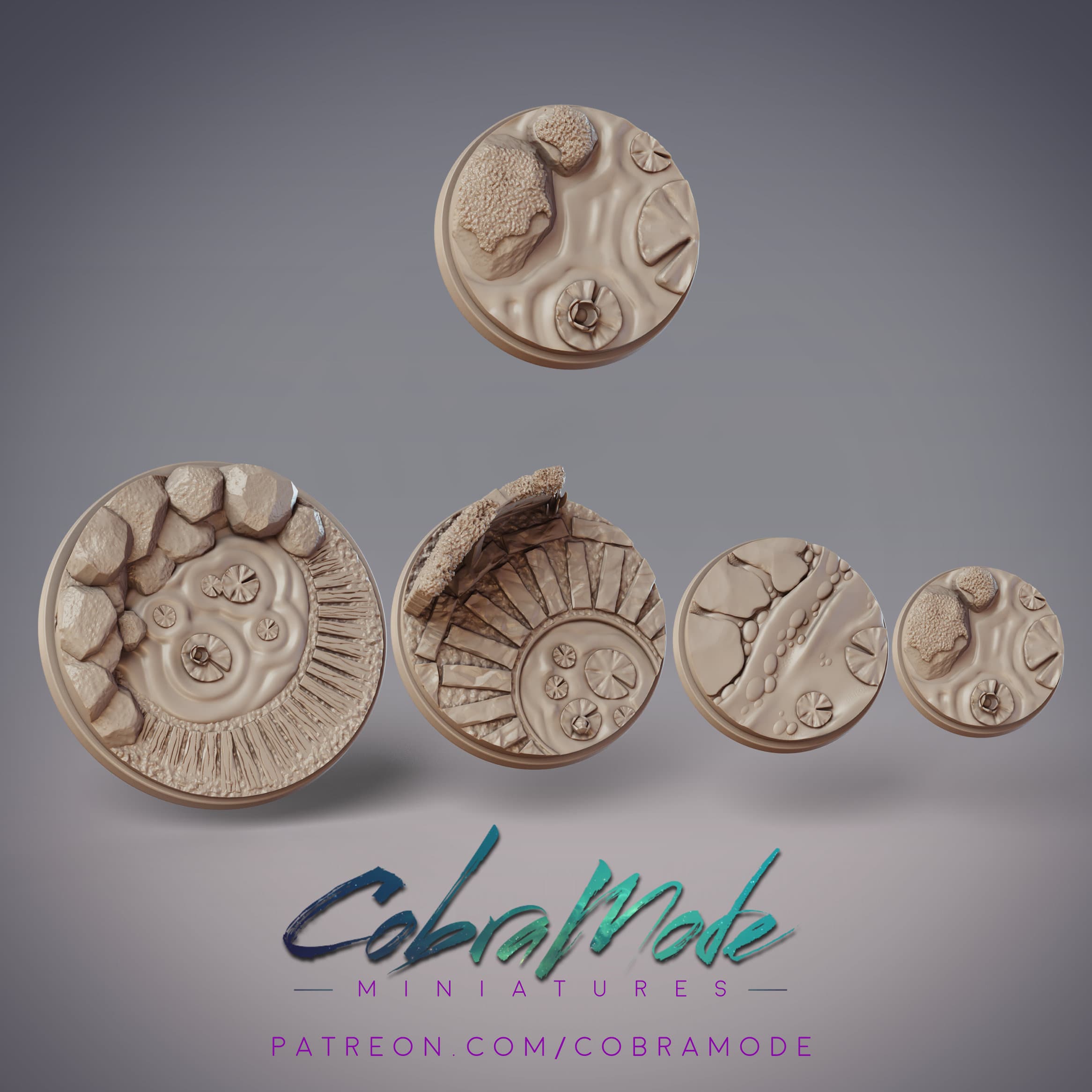 Zen Pond Base Pack (4pcs) 3d model