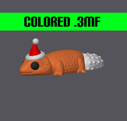 Christmas Leopard Gecko - Mini Monster #8 Colored .3MF 3d model