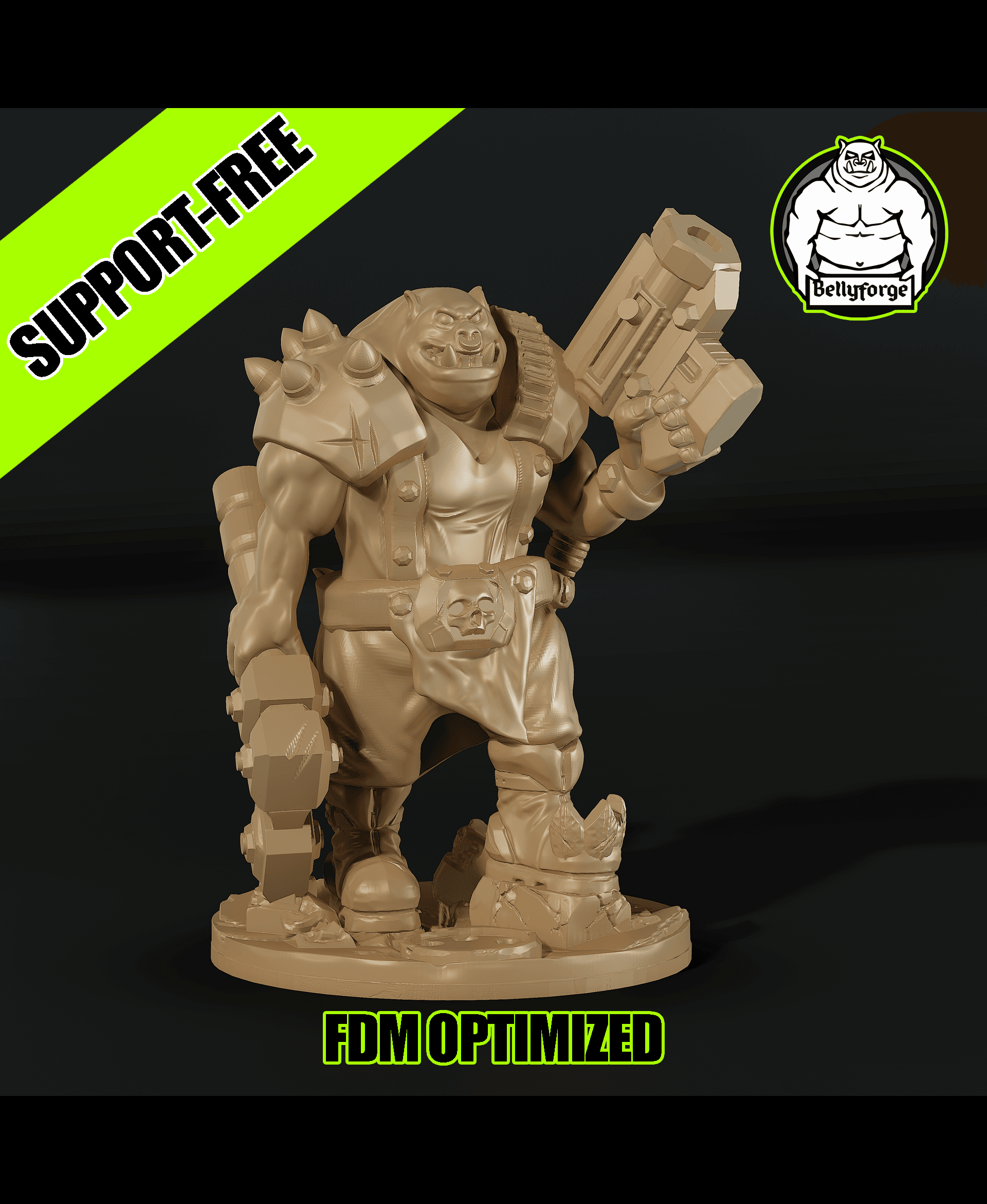 Support-Free FDM | Null Brutes – Fighter 2 | Sci-Fi Orc Proxy 3d model