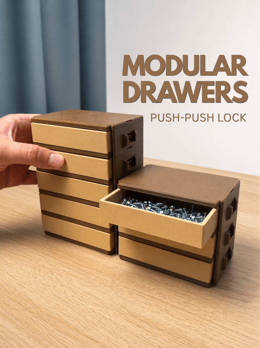 Modular Drawer System | Push-Push Lock 3d model