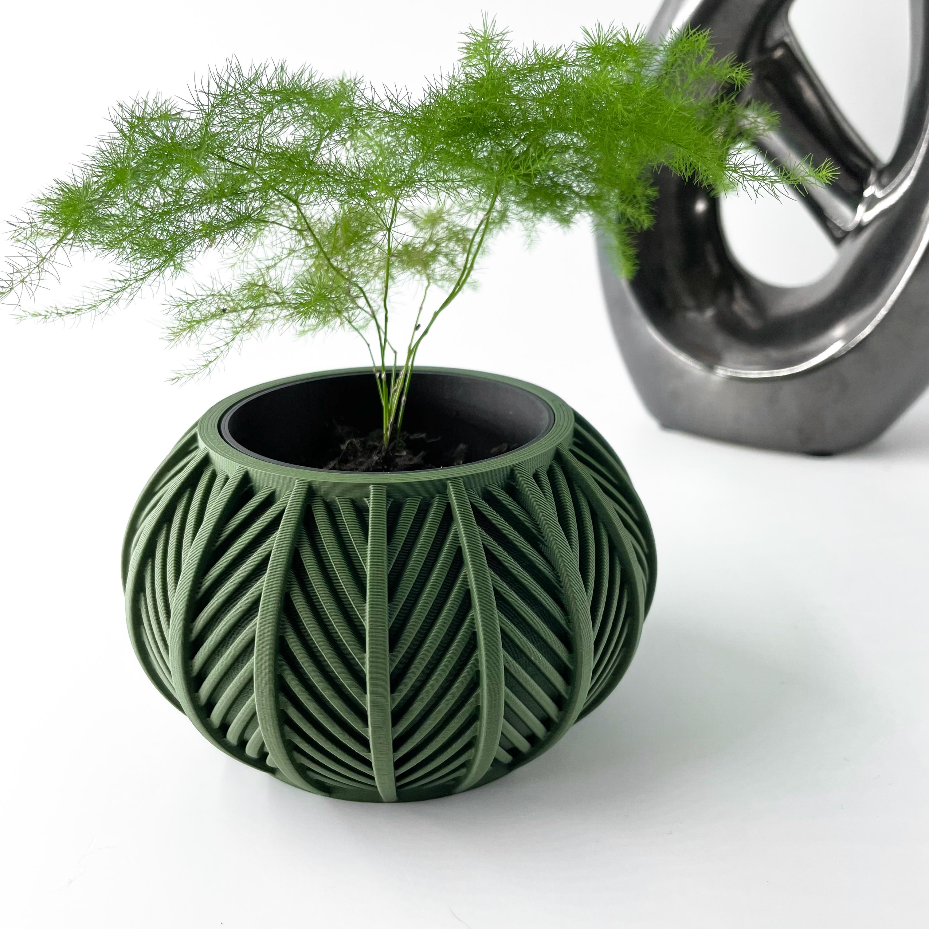 The Lorv Planter Pot with Drainage Tray & Stand | Modern and Unique Home Decor for Plants 3d model