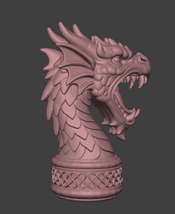 Dragon Head Cane Handle 3d model