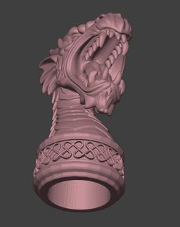 Dragon Head Cane Handle 3d model