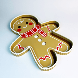 Gingerbread Man Tray, Christmas Gift Home Decor, 3D Printed 3d model