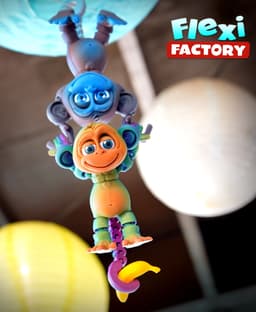 Flexi Factory Monkey with Banana, Tree and 3MF File Included! 3d model