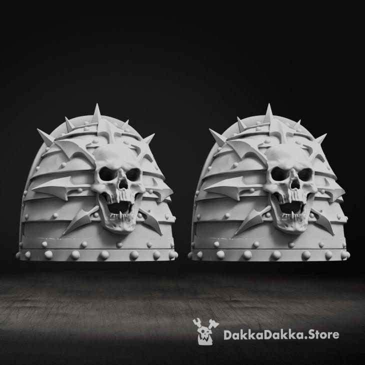 Skull with Spikes Shoulder Pads 3d model