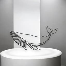 Whale Line Art - Desktop Line Art 3d model