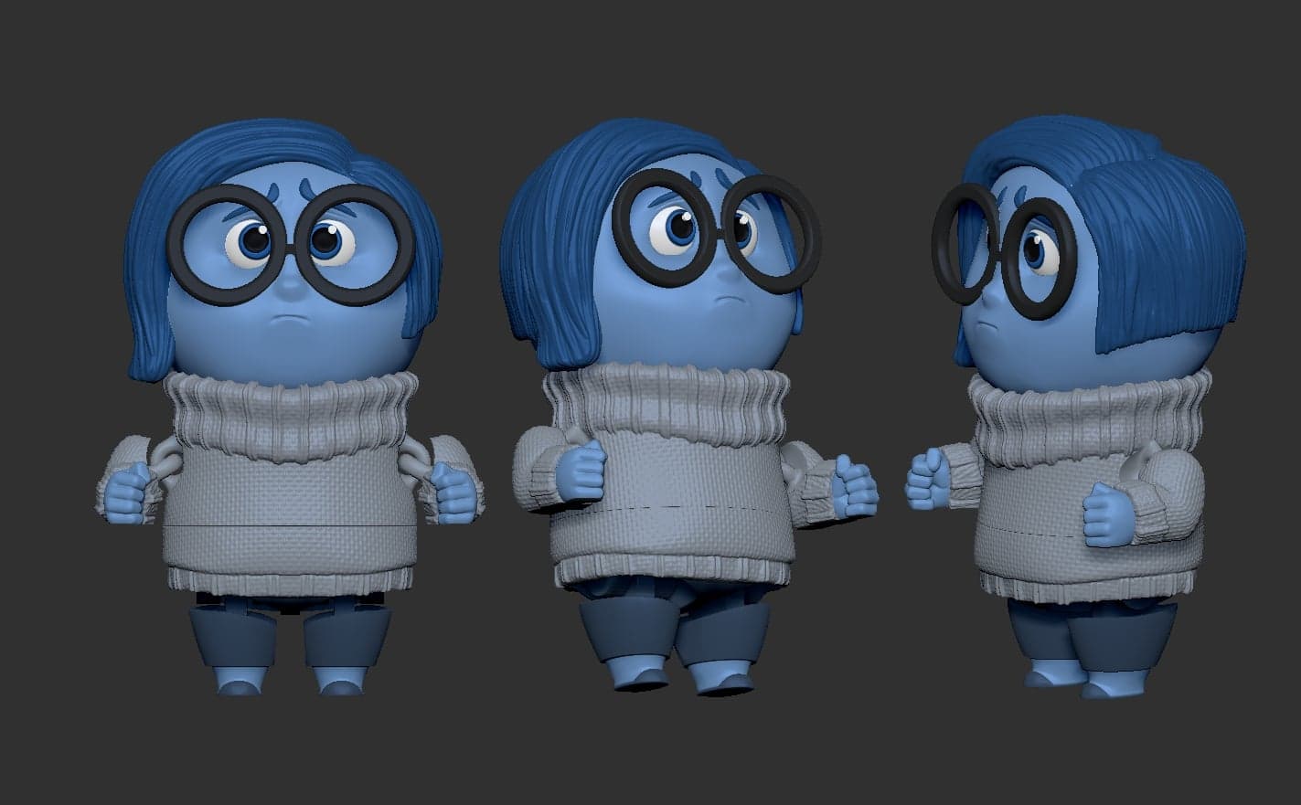 Inside Out Sadness Flexi Toy 3d model