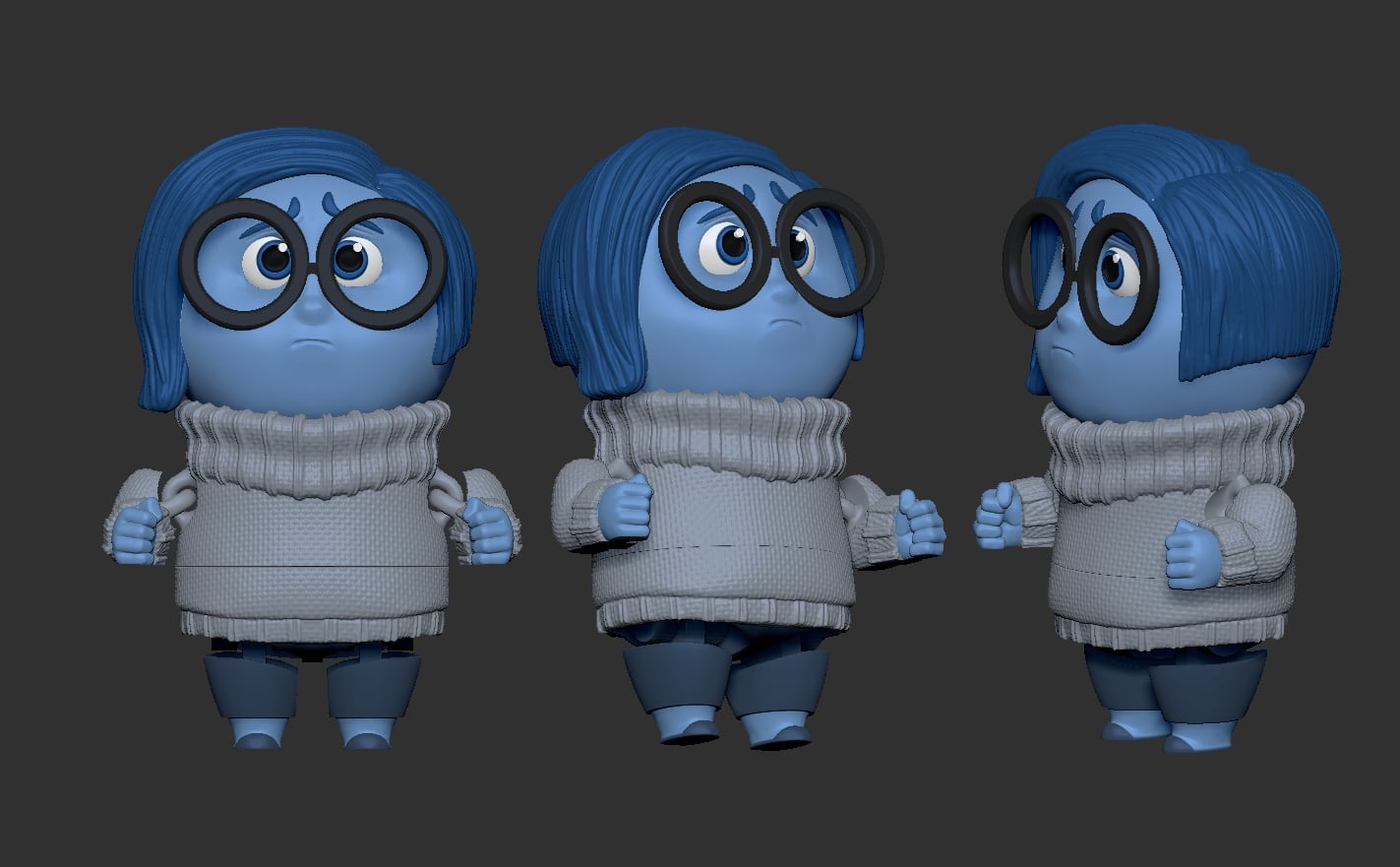 Inside Out Sadness Flexi Toy 3d model