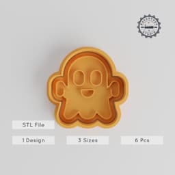 Ghost Shape Cutter & Stamp, Cookie & Fondant, 3 Sizes Set, Halloween, Spooky Baking Tool, S/M/L, Scary Decor PRODUCT_3423 3d model