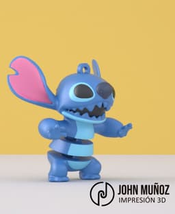 Stitch Articulated Keychain and Figure 3d model
