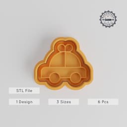 Car Shape Cutter & Stamp Set, 3 Sizes, Perfect for Cookies & Fondant, 6 Piece Collection PRODUCT_3595 3d model