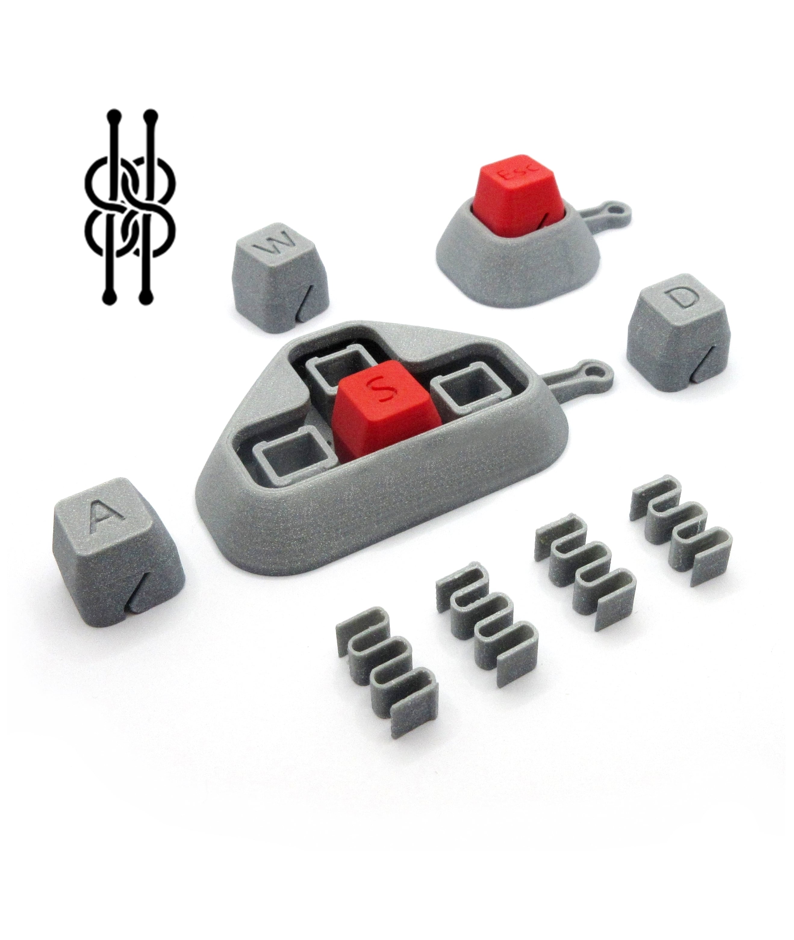 WASD FIDGET DIGITABLE KEYCHAIN - SUPPORTLESS 3d model