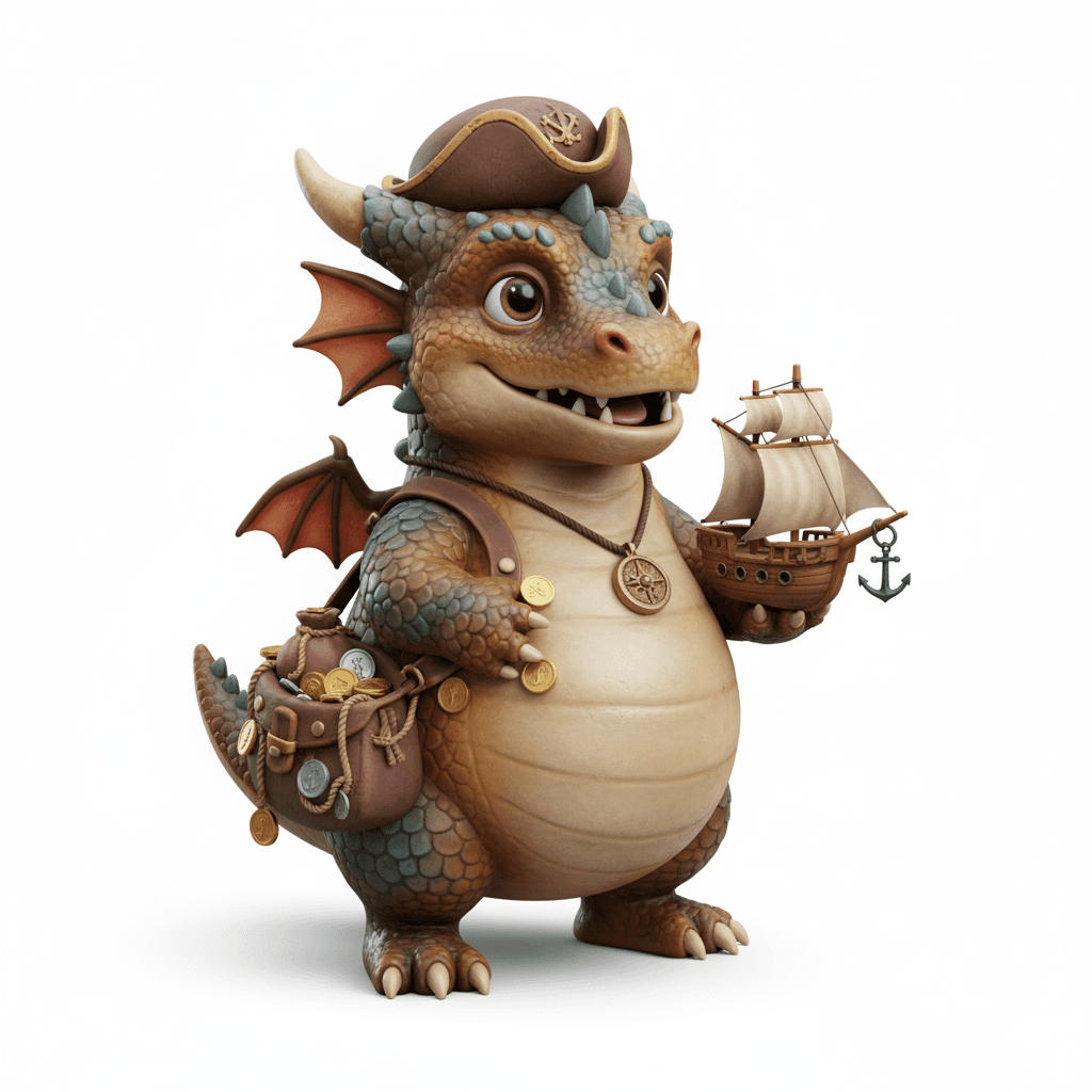 Cute Dragon : Tiny Harbor Merchant Dragon Creature 3d model