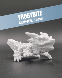 Frostbite, Winter Dragon Child - Articulated Snap-Flex Fidget (Loose Joints) 3d model