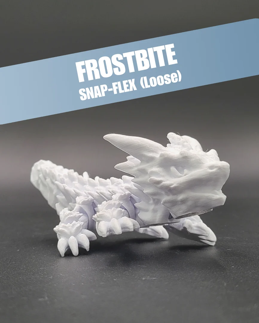 Frostbite, Winter Dragon Child - Articulated Snap-Flex Fidget (Loose Joints) 3d model
