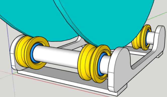 Reel stand with printed bearings 3d model
