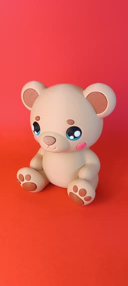 Valentine Teddy Bear (Print-in-Parts & Embedded) 3d model