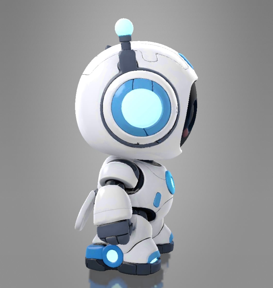 Cute Futuristic Robot Character 3d model