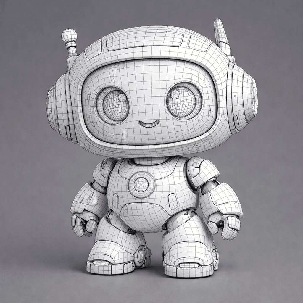 Cute Futuristic Robot Character 3d model