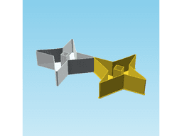 Shuriken 002F, nestable box (v2) 3d model