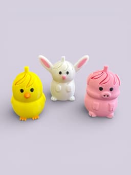 Spring Fidget Toys: Bunny, Chick, and Piglet | 3D Printed Desk Hand Toy 3d model