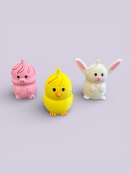 Spring Fidget Toys: Bunny, Chick, and Piglet | 3D Printed Desk Hand Toy 3d model