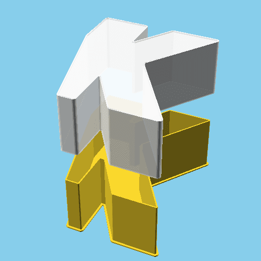 Partial K letter, nestable box (v1) 3d model