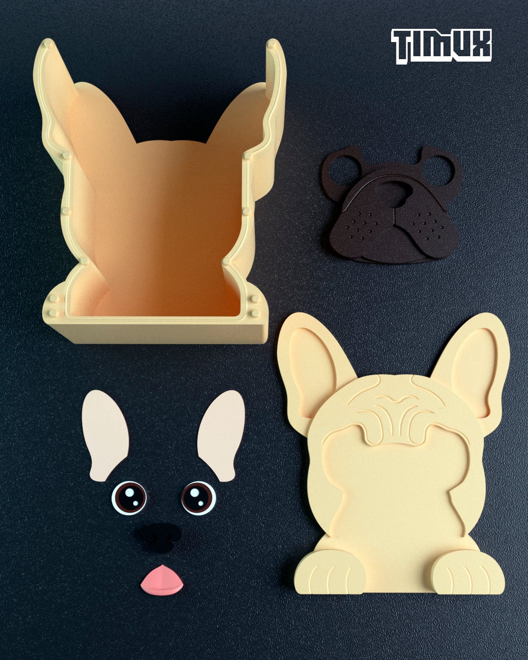 FRENCH BULLDOG PEN HOLDER 3d model