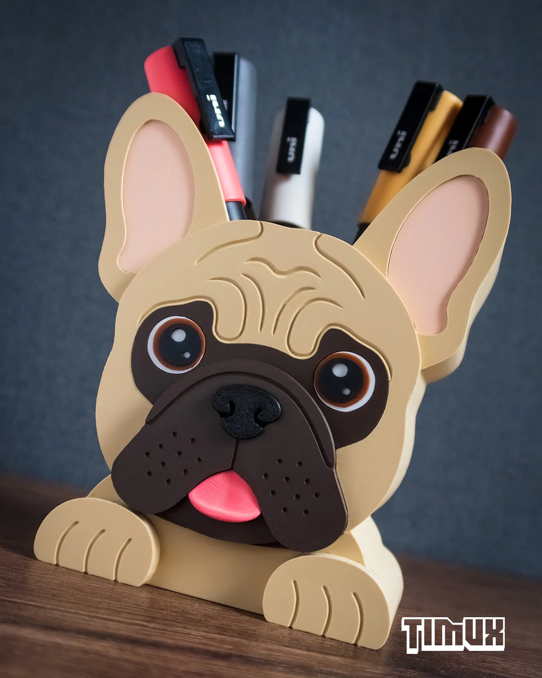 FRENCH BULLDOG PEN HOLDER 3d model