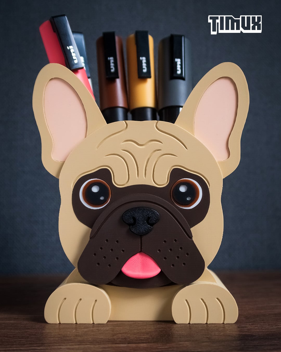 FRENCH BULLDOG PEN HOLDER 3d model