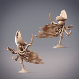Octopus Pirate Captain - Nashur, Octopus Captain (Pre-supported) 3d model