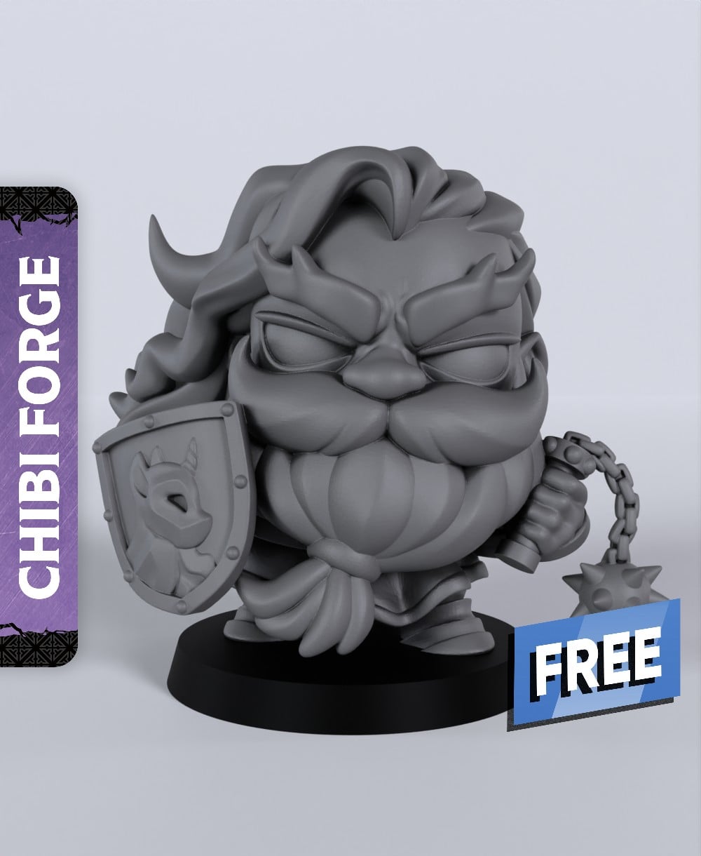 Male Dwarf Fighter - With Free Dragon - 5e DnD Inspired for RPG and Wargamers 3d model