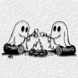 ghostly campfire wall art halloween decor 3d model
