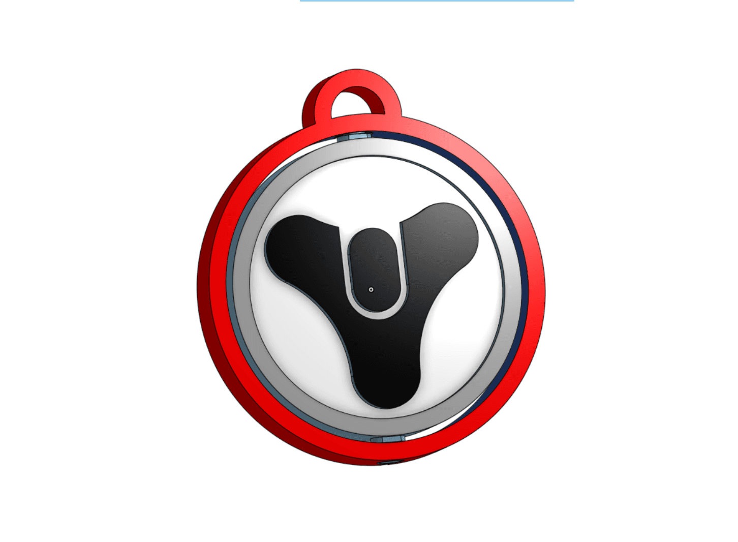 Destiny™ Inspired keychain - rotating - Print in place 3d model