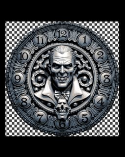 Halloween Clockface - Count Dracula, the vampire evil in the darkness 3d model