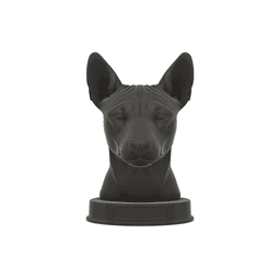 Basenji Dog Bust Statue with Custom Nameplate 3d model