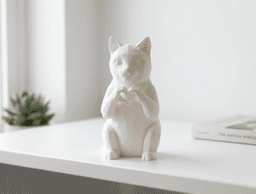 Adorable Low Poly Cat Heart Hands Figurine 3d model