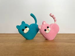 Knitted Heart Kitten / Multi Parts / 3MF 3d model