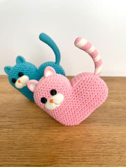 Knitted Heart Kitten / Multi Parts / 3MF 3d model