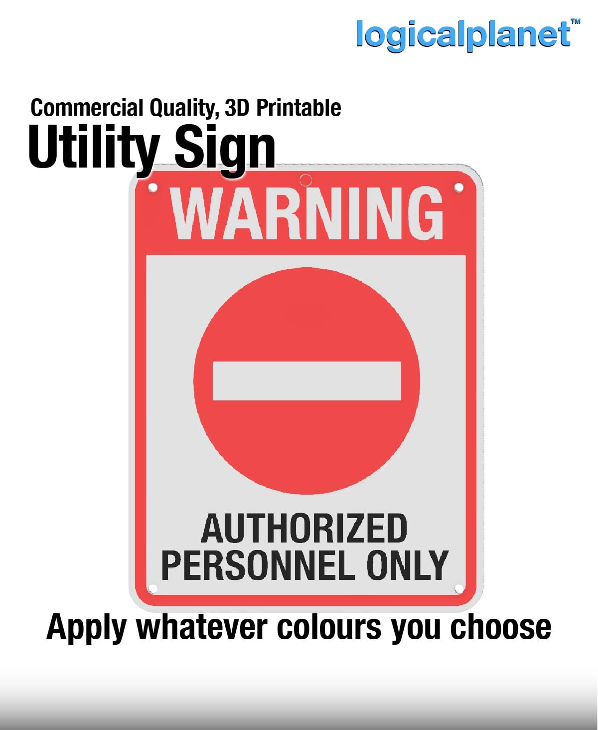 WARNING | AUTHORIZED PERSONNEL ONLY Sign 3d model